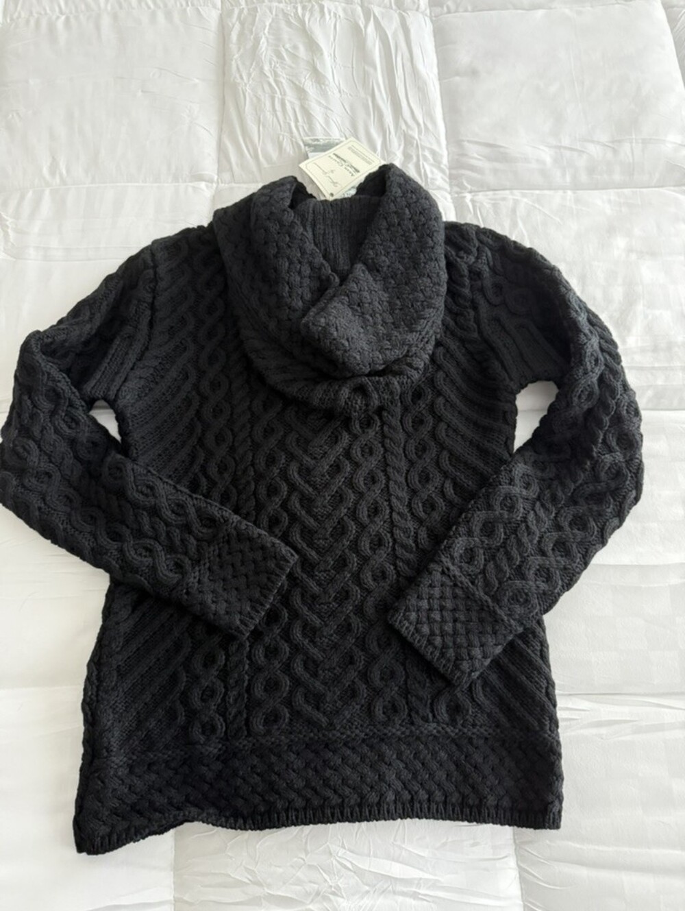 Aran Craft Hearts Zip Cardigan With Hood, NWT - Picture 2 of 7